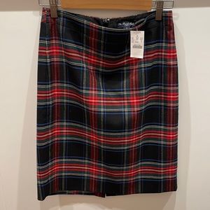 J. Crew No. 2 tartan plaid pencil skirt. Wool. NWT. Size 2.